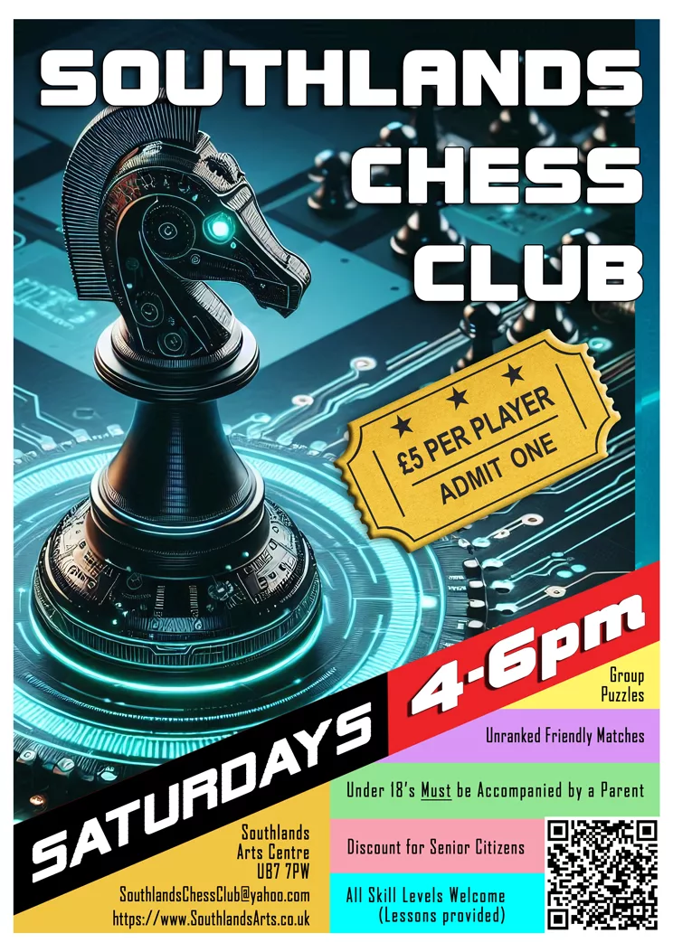 Chess club poster, Saturday 4-6
